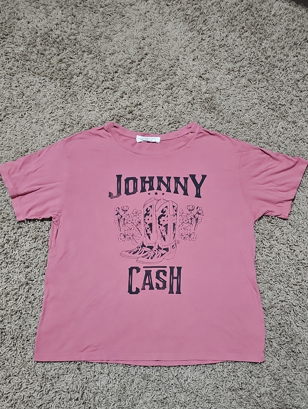 Free People Daydreamer Johnny Cash Tshirt XL Graphic Tee - Picture 1 of 4